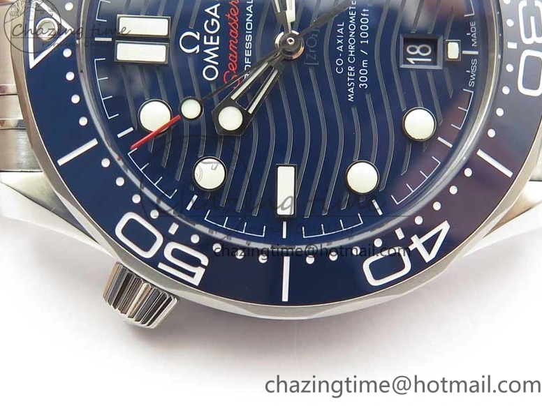 0115 Seamaster Diver 300M ORF 1:1 Best Edition Blue Ceramic Blue Dial on SS Bracelet A Breathable 7869